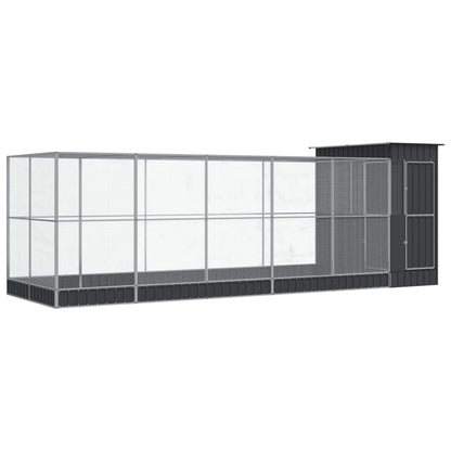 Aviary with Extension Silver 623x203x216 cm Steel