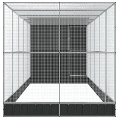 Aviary with Extension Silver 623x203x216 cm Steel