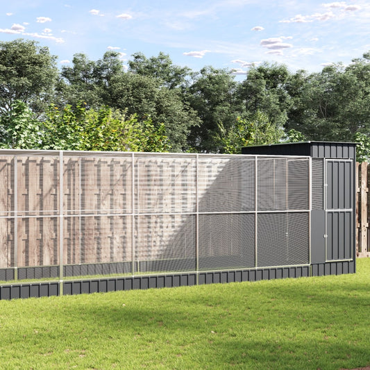Aviary with Extension Silver 623x203x216 cm Steel