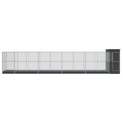Aviary with Extension Silver 1037x203x216 cm Steel