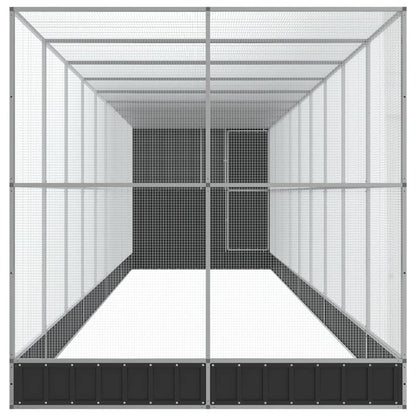 Aviary with Extension Silver 1037x203x216 cm Steel