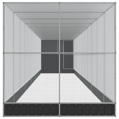 Aviary with Extension Silver 1244x203x216 cm Steel