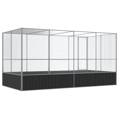 Aviary with Extension Silver 418x207x212 cm Steel