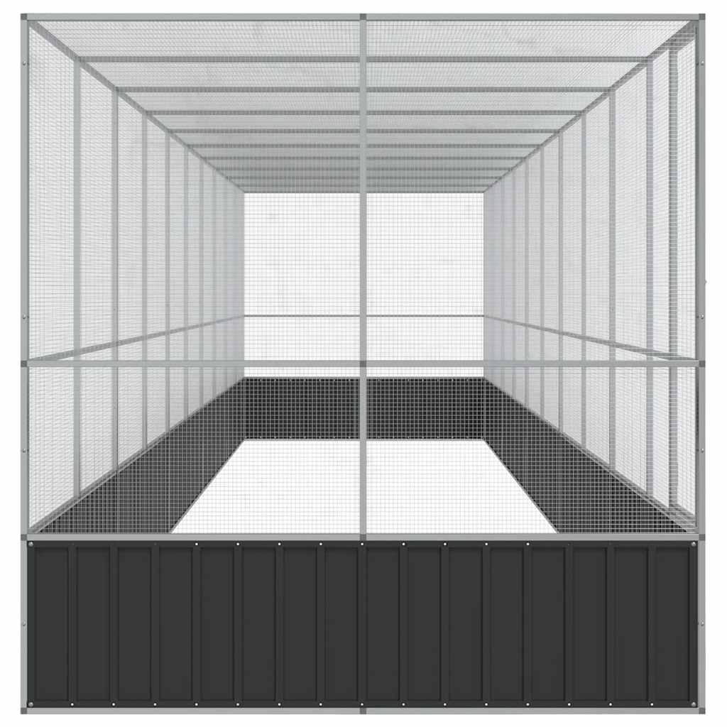 Aviary with Extension Silver 1039x207x212 cm Steel