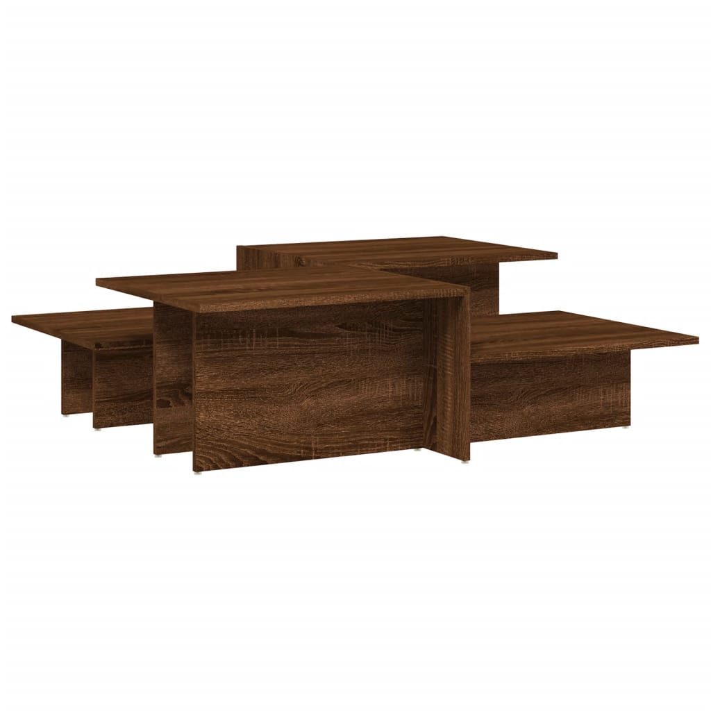 Coffee Tables 2 pcs Brown Oak Engineered Wood