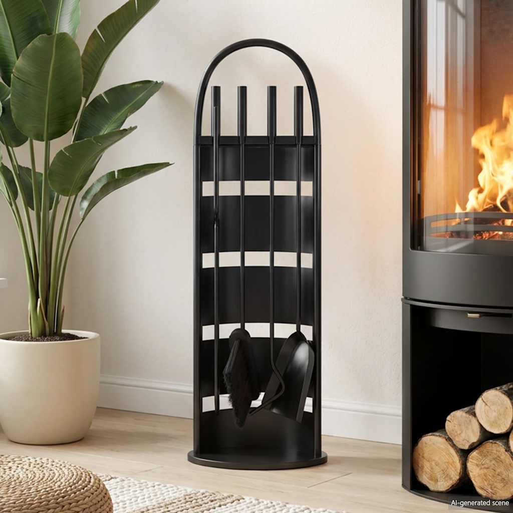 5 Piece Fireplace Tool Set 23x15x66 cm Steel