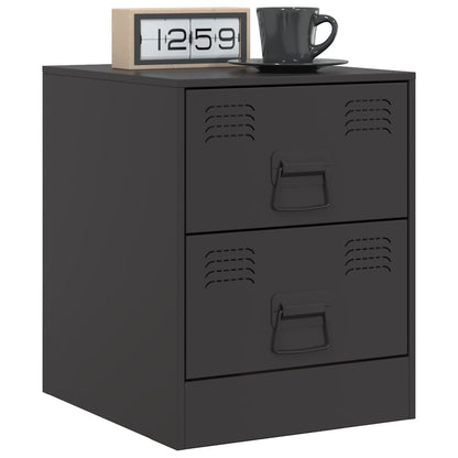 Bedside Cabinets 2 pcs Black 34,5x39x44 cm Steel