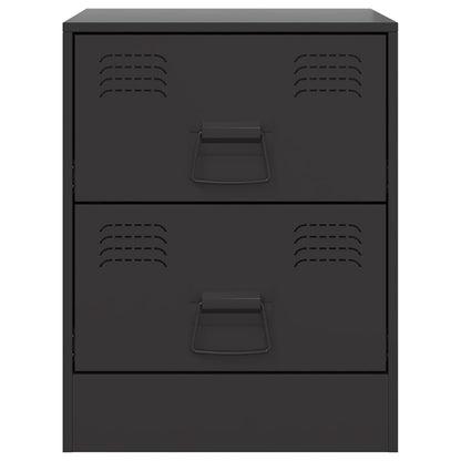 Bedside Cabinets 2 pcs Black 34,5x39x44 cm Steel