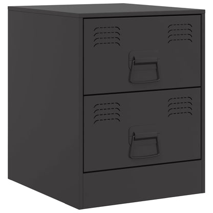 Bedside Cabinets 2 pcs Black 34,5x39x44 cm Steel
