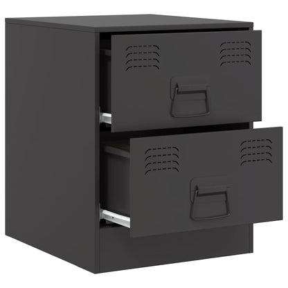 Bedside Cabinets 2 pcs Black 34,5x39x44 cm Steel