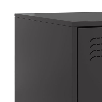 Bedside Cabinets 2 pcs Black 34,5x39x44 cm Steel