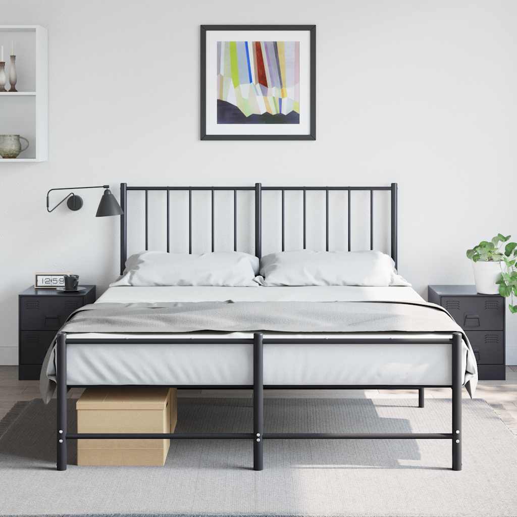 Bedside Cabinets 2 pcs Black 34,5x39x44 cm Steel