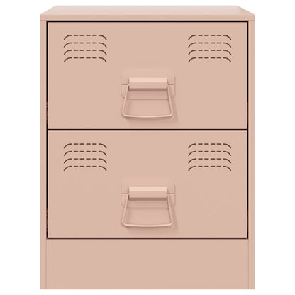Bedside Cabinets 2 pcs Pink 34,5x39x44 cm Steel
