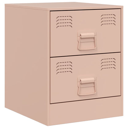 Bedside Cabinets 2 pcs Pink 34.5x39x44 cm Steel