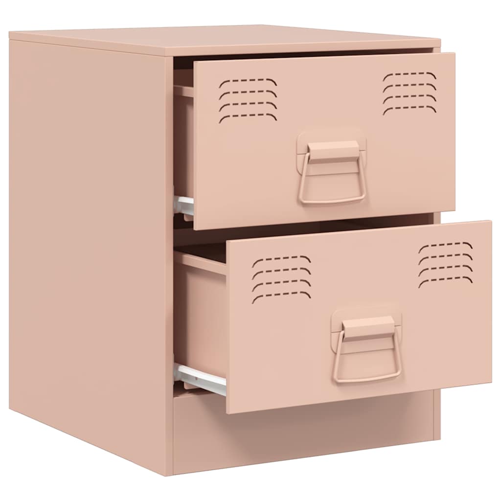 Bedside Cabinets 2 pcs Pink 34,5x39x44 cm Steel