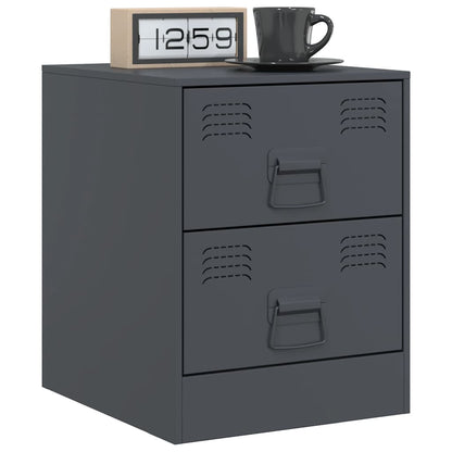 Bedside Cabinets 2 pcs Anthracite 34,5x39x44 cm Steel