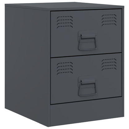 Bedside Cabinets 2 pcs Anthracite 34,5x39x44 cm Steel