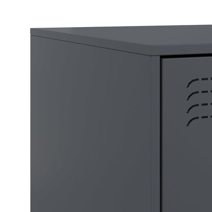 Bedside Cabinets 2 pcs Anthracite 34,5x39x44 cm Steel