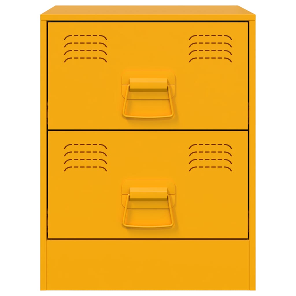 Bedside Cabinets 2 pcs Yellow 34,5x39x44 cm Steel