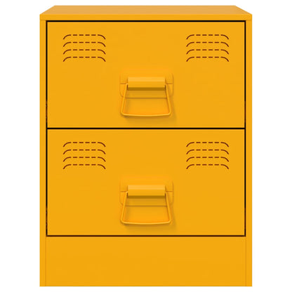 Bedside Cabinets 2 pcs Yellow 34,5x39x44 cm Steel