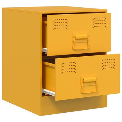 Bedside Cabinets 2 pcs Yellow 34,5x39x44 cm Steel