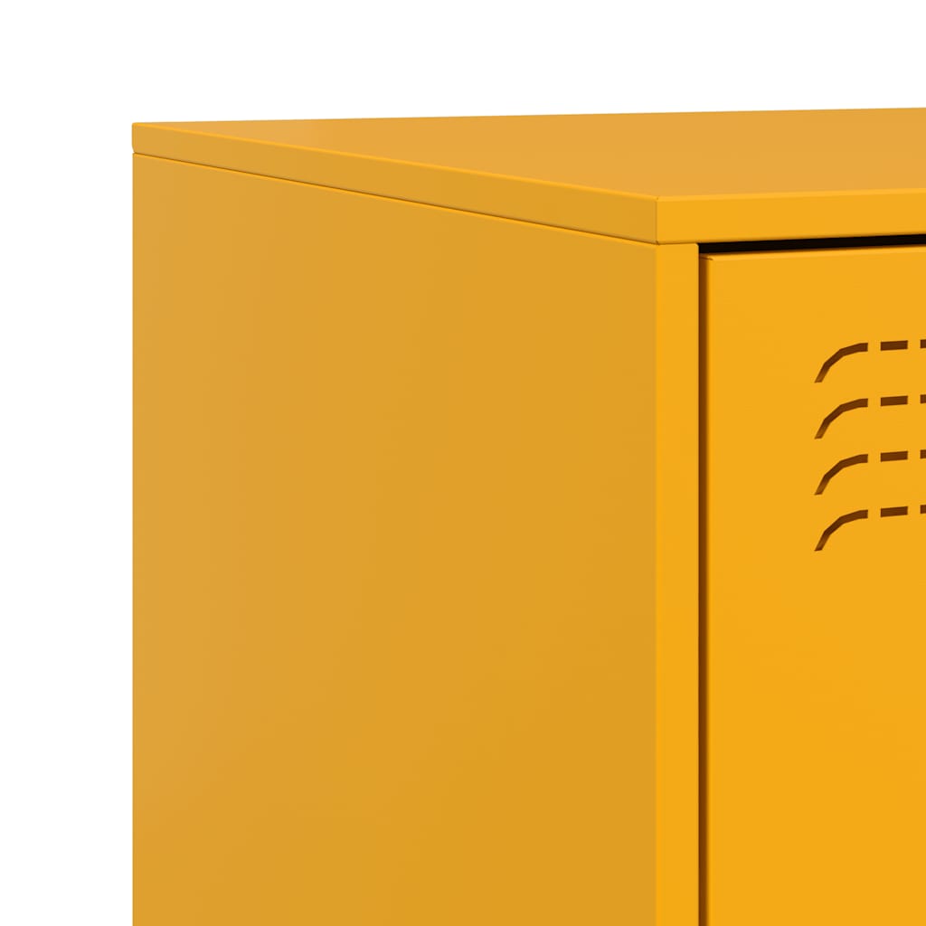 Bedside Cabinets 2 pcs Yellow 34,5x39x44 cm Steel