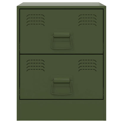 Bedside Cabinets 2 pcs Green 34,5x39x44 cm Steel