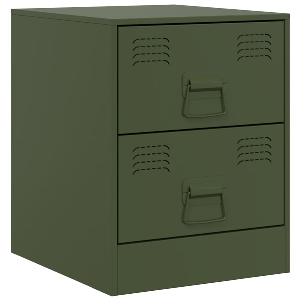 Bedside Cabinets 2 pcs Green 34,5x39x44 cm Steel