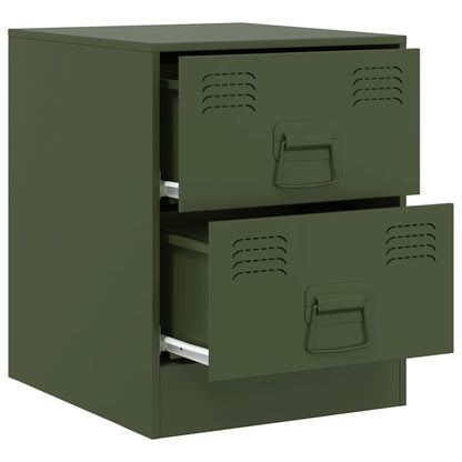 Bedside Cabinets 2 pcs Green 34,5x39x44 cm Steel