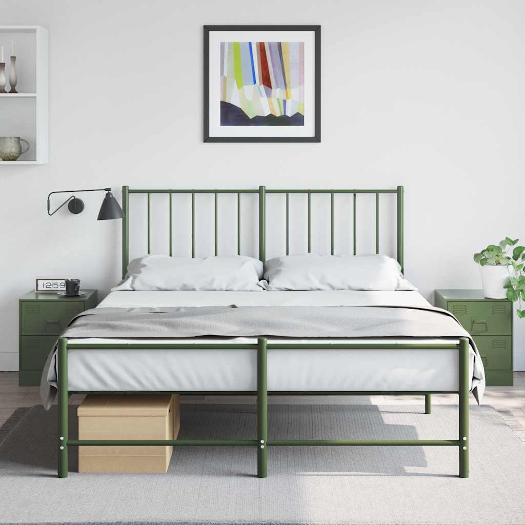 Bedside Cabinets 2 pcs Green 34,5x39x44 cm Steel