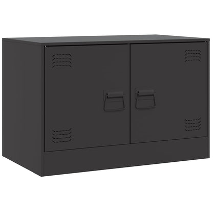 2 Piece TV Cabinet Set Black 67x39x44 cm Steel