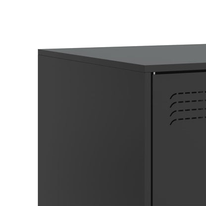 2 Piece TV Cabinet Set Black 67x39x44 cm Steel