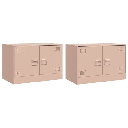 2 Piece TV Cabinet Set Pink 67x39x44 cm Steel