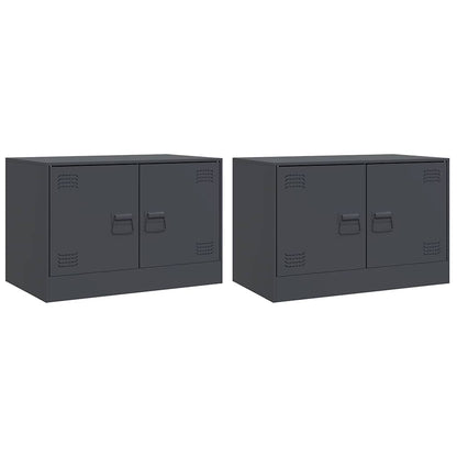 2 Piece TV Cabinet Set Anthracite 67x39x44 cm Steel