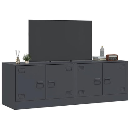 2 Piece TV Cabinet Set Anthracite 67x39x44 cm Steel