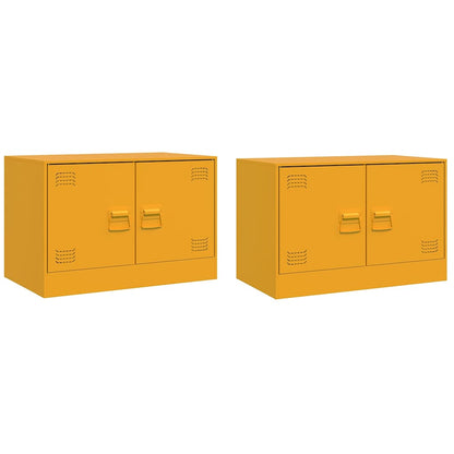 2 Piece TV Cabinet Set Mustard Yellow 67x39x44 cm Steel