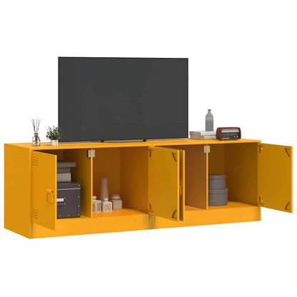 2 Piece TV Cabinet Set Mustard Yellow 67x39x44 cm Steel