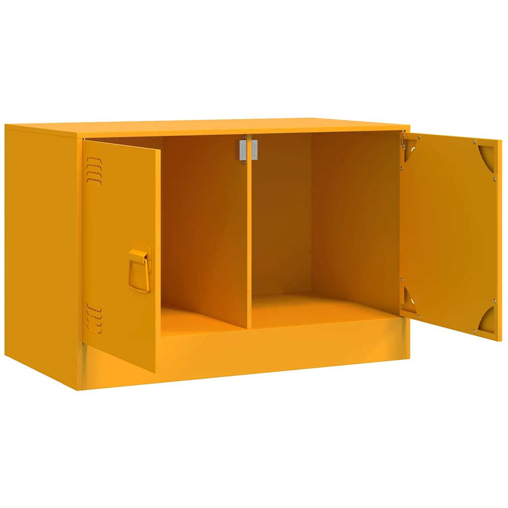 2 Piece TV Cabinet Set Mustard Yellow 67x39x44 cm Steel