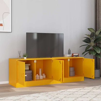 2 Piece TV Cabinet Set Mustard Yellow 67x39x44 cm Steel