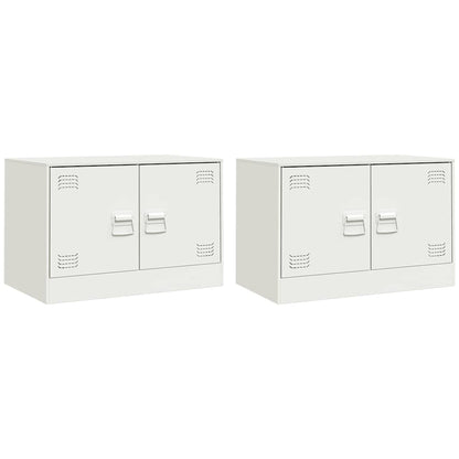 2 Piece TV Cabinet Set White 67x39x44 cm Steel