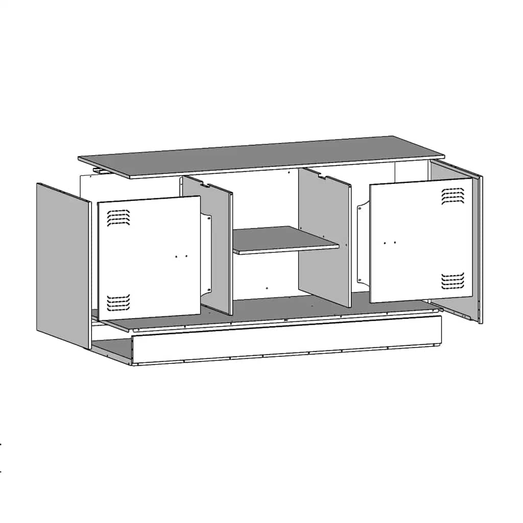 TV Cabinet White 99x39x44 cm Steel