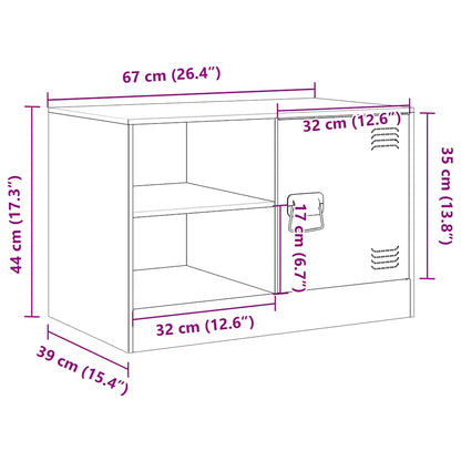 2 Piece TV Cabinet Set Black 67x39x44 cm Steel