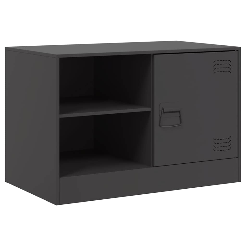 2 Piece TV Cabinet Set Black 67x39x44 cm Steel