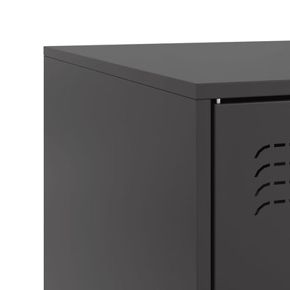 2 Piece TV Cabinet Set Black 67x39x44 cm Steel