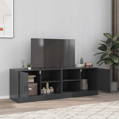 2 Piece TV Cabinet Set Black 67x39x44 cm Steel
