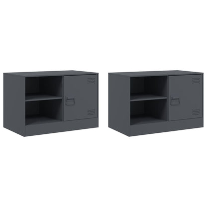 2 Piece TV Cabinet Set Anthracite 67x39x44 cm Steel