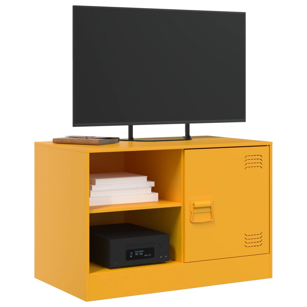 2 Piece TV Cabinet Set Mustard Yellow 67x39x44 cm Steel