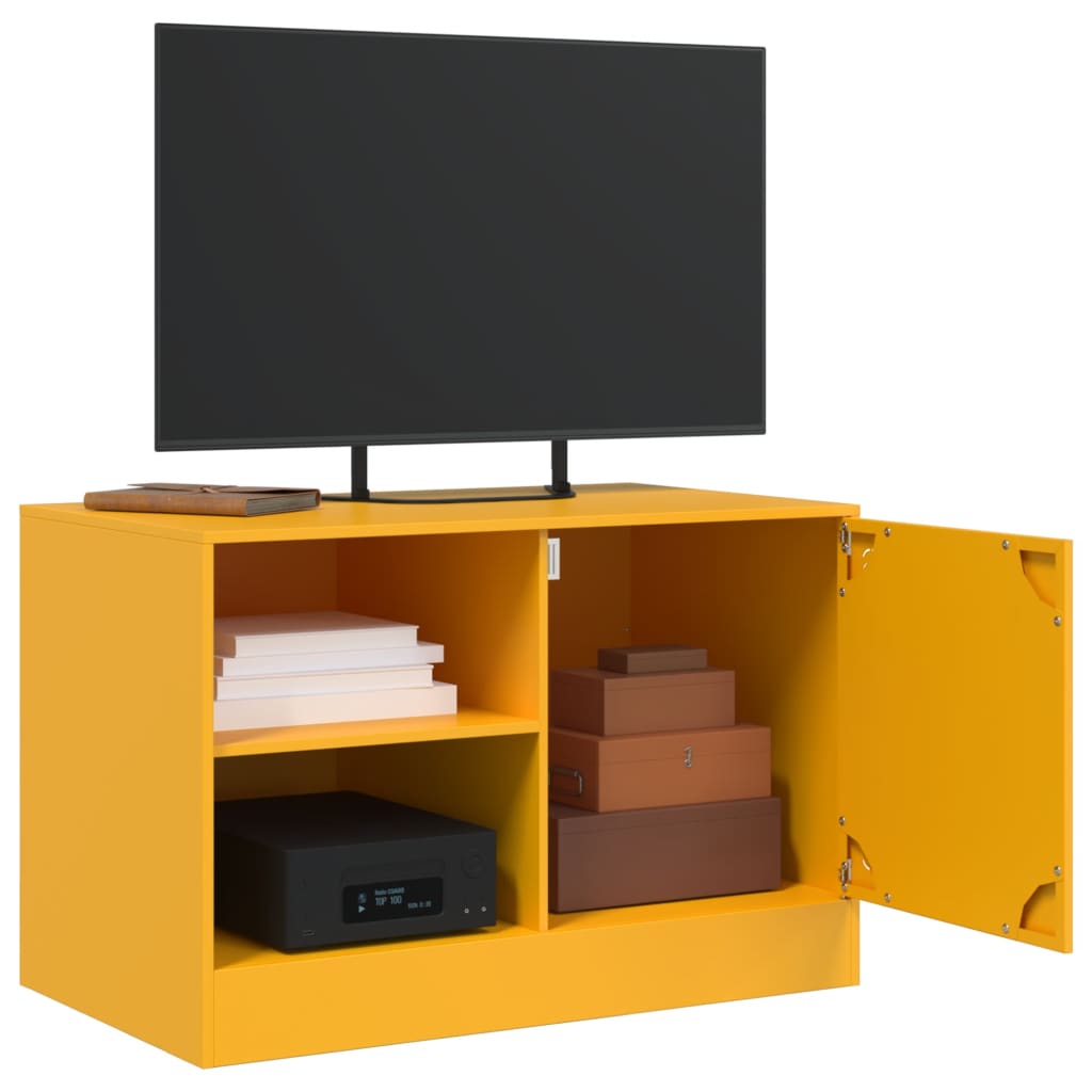 2 Piece TV Cabinet Set Mustard Yellow 67x39x44 cm Steel