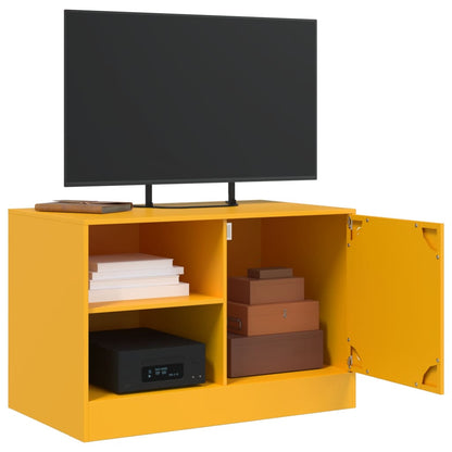 2 Piece TV Cabinet Set Mustard Yellow 67x39x44 cm Steel