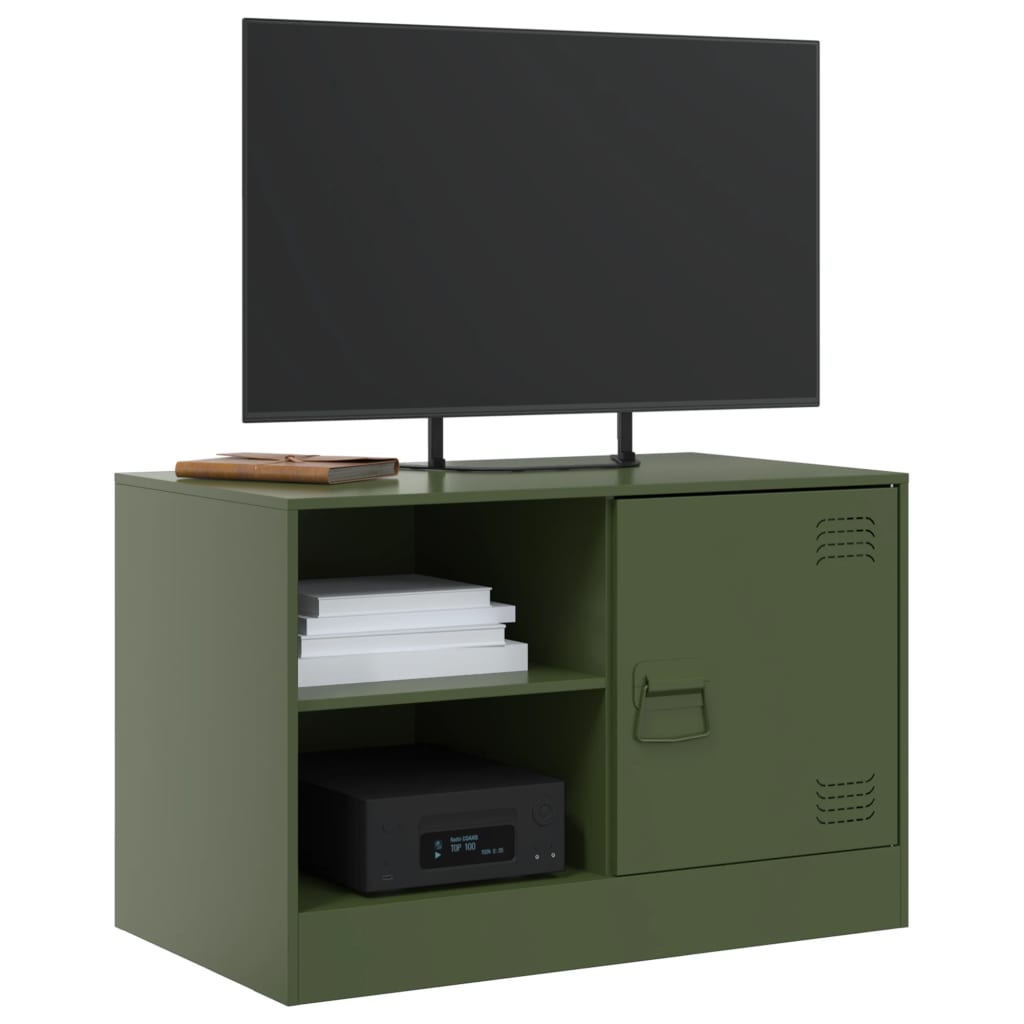 2 Piece TV Cabinet Set Olive Green 67x39x44 cm Steel